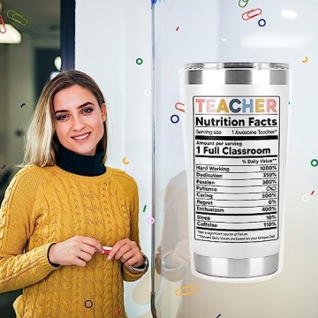 Stylish Multi-Use Teacher Tumbler Mug - 20 oz Insulated Cup