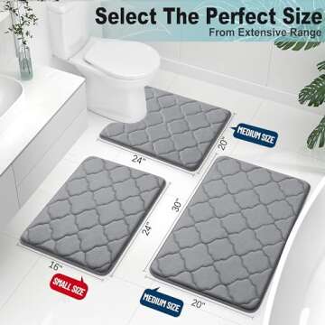OLANLY Memory Foam Bath Mat Rug - Soft, Absorbent, Stylish Comfort