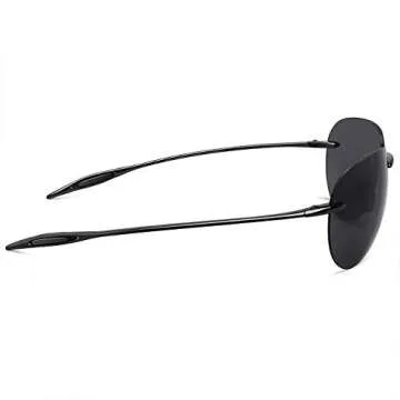 JULI Sports Sunglasses for Men Women Tr90 Rimless Frame for Running Fishing Golf Surf Driving(Black)