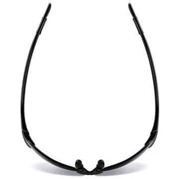 JULI Sports Sunglasses for Men Women Tr90 Rimless Frame for Running Fishing Golf Surf Driving(Black)