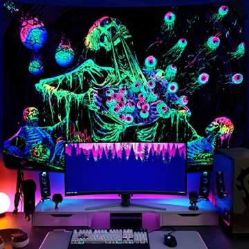 Krelymics Skull Tapestry - Glow in the Dark Decor