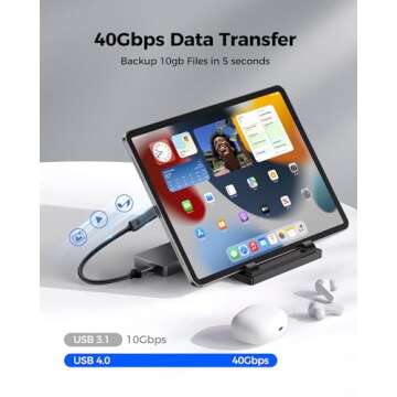 Silkland USB 4 Cable for Thunderbolt 4 Cable 4FT and USB C 90 Degree Right Angle Adapter 2 Pack，40Gbps，240W