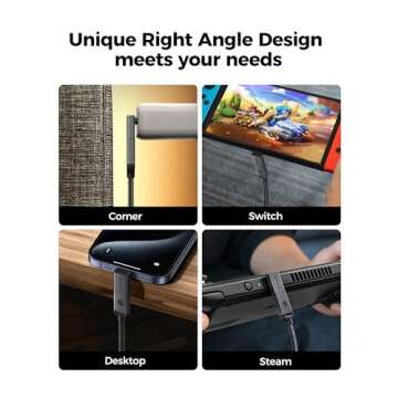 Silkland USB 4 Cable for Thunderbolt 4 Cable 4FT and USB C 90 Degree Right Angle Adapter 2 Pack，40Gbps，240W