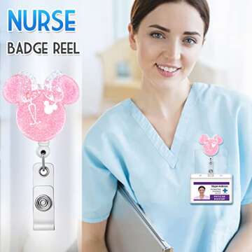 Plifal Badge Reel Holder Retractable with ID Clip for Nurse Nursing Name Tag Card Cute Funny Cartoon...