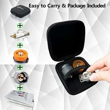 Horynar Butane Refill Adapter Isobutane Fuel Canister Isobutane Canister Butane Propane adapter with Exhaust Air Pressure Button/Great for jetboil fuel Canister/Backpacking Camping Stove Adapter