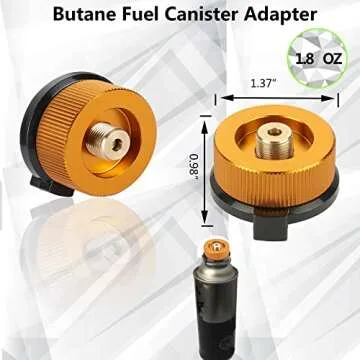 Horynar Butane Refill Adapter Isobutane Fuel Canister Isobutane Canister Butane Propane adapter with Exhaust Air Pressure Button/Great for jetboil fuel Canister/Backpacking Camping Stove Adapter