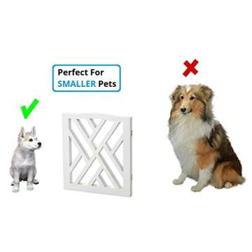 Zoogamo 3 Panel White Wood Crisscross Top Dog Pet Gate - Durable Lightweight Extra Wide Wooden Expandable & Folding Home/Indoor/Outdoor 45" W x 19" H Dog Safety Fence