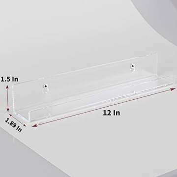 XOHYW Clear Vinyl Record Shelf Wall Mount 6 Pack, Acrylic Album Record Holder Display Rack, Display ...