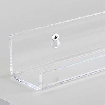 XOHYW Clear Vinyl Record Shelf Wall Mount 6 Pack, Acrylic Album Record Holder Display Rack, Display for Your Favorite LP Records in Office Home (12 inch, Clear)