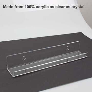 XOHYW Clear Vinyl Record Shelf Wall Mount 6 Pack, Acrylic Album Record Holder Display Rack, Display for Your Favorite LP Records in Office Home (12 inch, Clear)