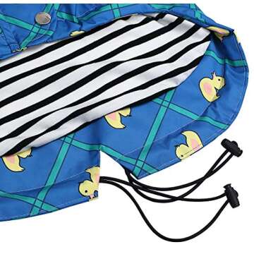 Morezi Dog Zip Up Dog Raincoat with Reflective Buttons, Rain/Water Resistant, Adjustable Drawstring, Removable Hood, Stylish Premium Dog Raincoats - Size XS to XXL Available - Grid Blue - L