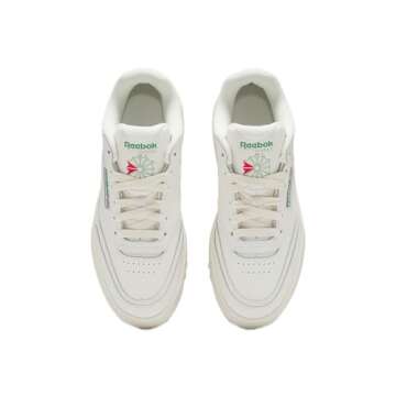 Reebok Women's Club C Extra Sneaker, Chalk/Chalk/Glen Green, 8.5
