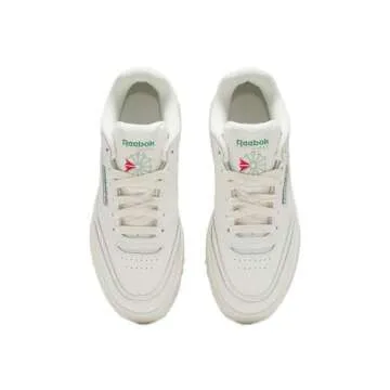 Reebok Women's Club C Extra Sneaker, Chalk/Chalk/Glen Green, 8.5