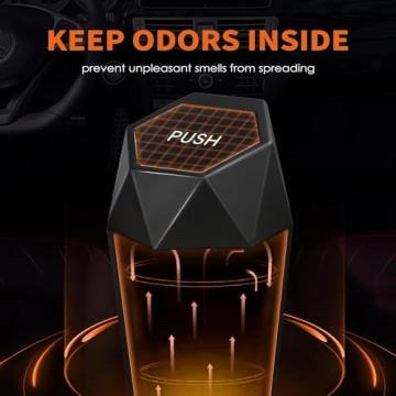 Portable Car Trash Can with Lid and 15 Bags