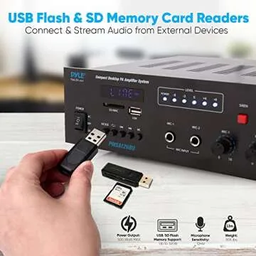 Pyle Wireless PA Amplifier - 500W Mini Bluetooth Home System