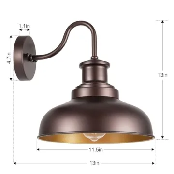 Diyel Outdoor Gooseneck Barn Light for Porch or Entryway