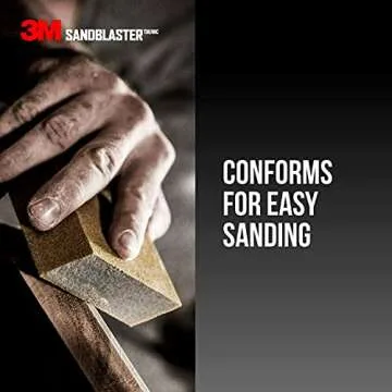 3M SandBlaster Dual Angle Bare Surfaces Sanding Sponge, 150 Grit, For Wet Or Dry Use, Professional-Grade Foam Keeps Its Shape For Lasting Use, Premium Mineral Grits For Effective Hand Sanding (9562)