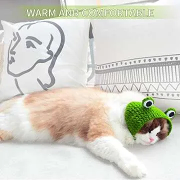 AMOY Frog Knit Hats for Family Fun and Pet Costumes