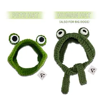AMOY Frog Knit Hats for Family Fun and Pet Costumes