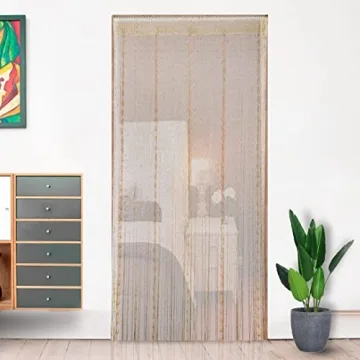 Hysenm Door String Curtains 39x79 Glitter Fringe Decor
