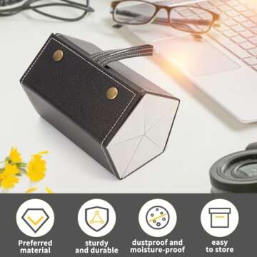 Aubeco Sunglasses Travel Case, Foldable 5 Slot Eyeglass Organizer, Hanging Storage Box for Women and Men