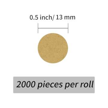 Yeachlaing 2000 Pieces 0.5 Inch Round Color Coding Labels,Circle Dot Stickers Used for Classroom Off...