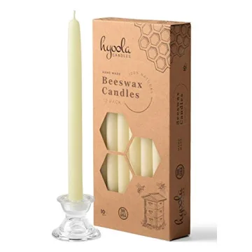 Hyoola 10 Inch Pure Beeswax Taper Candles 12 Pack
