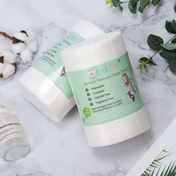 ALVABABY Diaper Liner for Baby Cloth Diapers Natural Soft Disposable Diaper Liners 11.8x7.1 Inch Fragrance Free Chlorine Free 400 Sheets