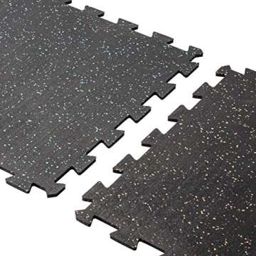 Genaflex Lock Heavy Duty Interlocking Rubber Gym Tiles 8mm Thick X 20" X 20" Super Durable Laminated...