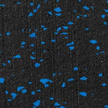 Genaflex Lock Heavy Duty Interlocking Rubber Gym Tiles 8mm Thick X 20" X 20" Super Durable Laminated Protective Exercise Home Gym Flooring Mats (30 Tiles, Black/Light Blue)