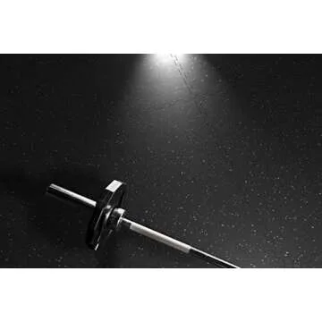 Genaflex Lock Heavy Duty Interlocking Rubber Gym Tiles 8mm Thick X 20" X 20" Super Durable Laminated Protective Exercise Home Gym Flooring Mats (30 Tiles, Black/Light Blue)