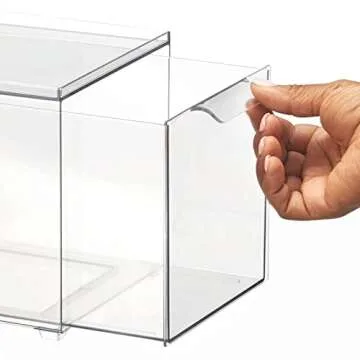 mDesign Clear Plastic Closet Organizer Bin with Drawer