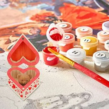 Taiyin 16 Pieces Valentine's Day Wood Box Heart Shaped Unfinished Wood Box with Magnetic Hinged Lid for Valentine's Day Wedding Anniversary Jewelry Craft Storage