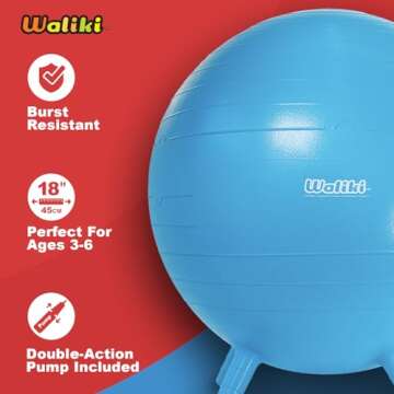 WALIKI 18 Inch Classroom Chair Ball for Kids – Flexible Active Seating