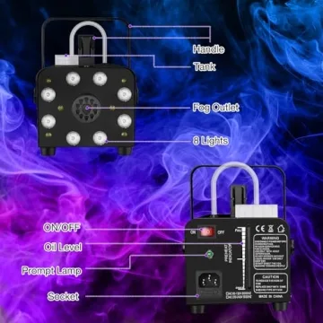 Fog Machine Kit with LED Lights & Remote Control