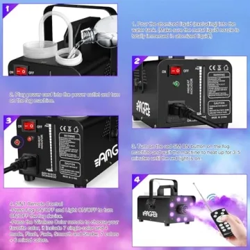 Fog Machine Kit with LED Lights & Remote Control