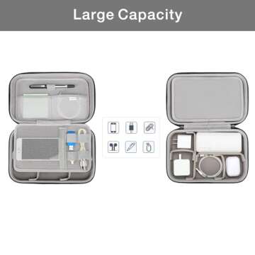 MOSISO Electronic Organizer Travel Case Compatible with MacBook Power Adapter, Compatible with Magic Mouse & Pencil, SD Card, USB Flash Disk with 4 Modular Insert & 2 Cable Tie & Snap Hook, Black