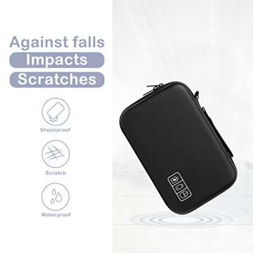 MOSISO Electronic Organizer Travel Case Compatible with MacBook Power Adapter, Compatible with Magic Mouse & Pencil, SD Card, USB Flash Disk with 4 Modular Insert & 2 Cable Tie & Snap Hook, Black