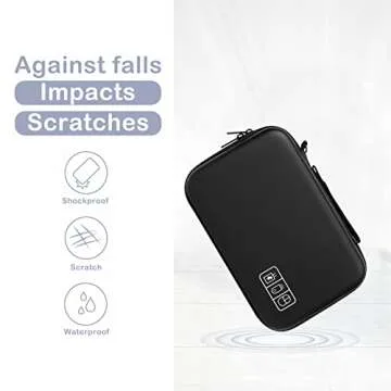 MOSISO Electronic Organizer Travel Case Compatible with MacBook Power Adapter, Compatible with Magic Mouse & Pencil, SD Card, USB Flash Disk with 4 Modular Insert & 2 Cable Tie & Snap Hook, Black