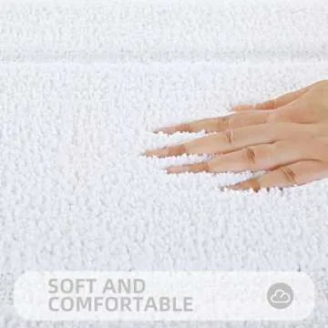 ZOESIOER Bathroom Rugs Sets 2 Piece, Ultra Absorbent Soft Bath Rug, Machine Washable Microfiber Non-Slip Bath Mat for Bathroom Floor, Tub, Toilet, Shower Room, White