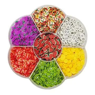 Aysekone 6300 Pieces Assorted Fruit Slices Slime Filler Charms for Crafts