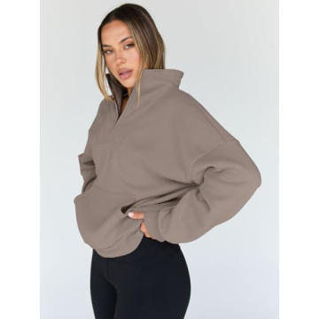 Trendy Queen Half Zip Pullover - Stylish Oversized Comfort