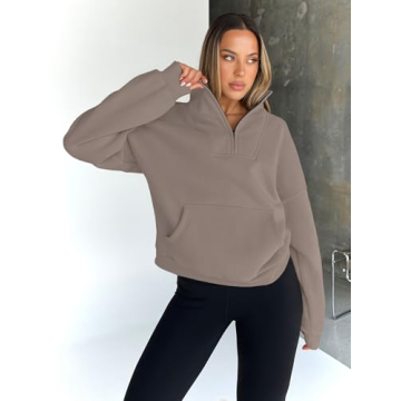 Trendy Queen Half Zip Pullover - Stylish Oversized Comfort