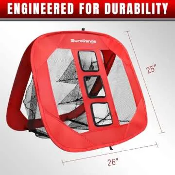 DuraRange Pop-Up Golf Chipping Net, Chip Training Aid for Precision & Distance, Outdoor & Indoor Practice, Best Gift for Golfer, Dad, Husband, Kids - Red