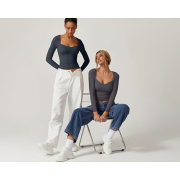 Stylish QINSEN Sweetheart Neck Long Sleeve Top for Women