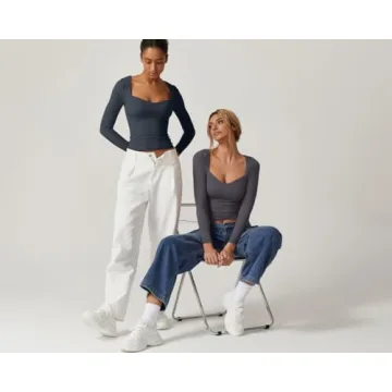 Stylish QINSEN Sweetheart Neck Long Sleeve Top for Women