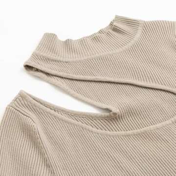 Glamaker Women's Sexy Long Sleeve Ribbed Sweater Dress Bodycon Midi Long Sweater Dresses