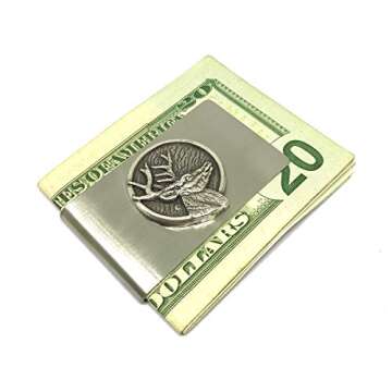 Cigar Cutters by Jim Custom Designed French-Fold Money Clip in Brushed Stainless Steel Money Clip (G...
