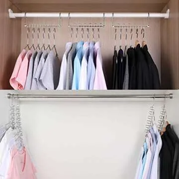 Meetu Space Saving Hangers Magic Cloth Hanger Metal Closet Organizer for Closet Wardrobe Closet Organization Closet System (Pack of 12)