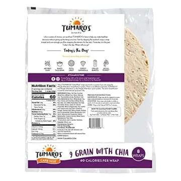 Healthy TUMAROS Low Fat 9 Grain Tortillas Pack of 6